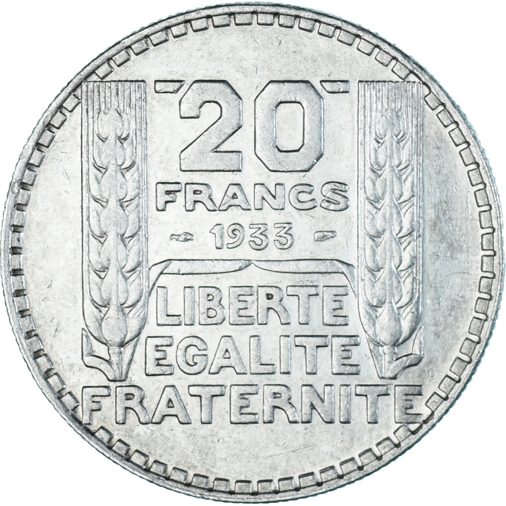 Coin, France, Turin, 20 Francs, 1933, Paris, Rameaux longs, AU(50-53), Silver