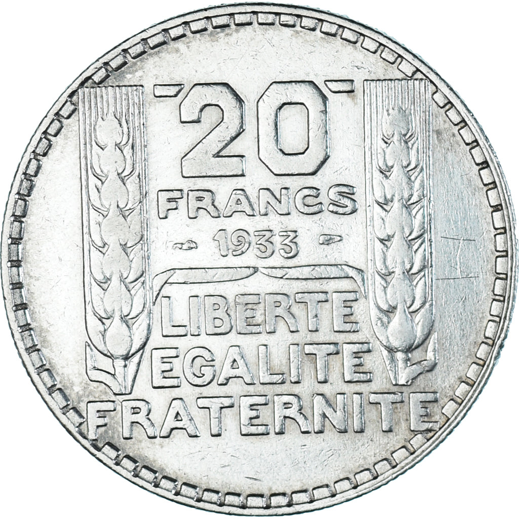 Coin, France, Turin, 20 Francs, 1933, Paris, Rameaux longs, AU(50-53), Silver