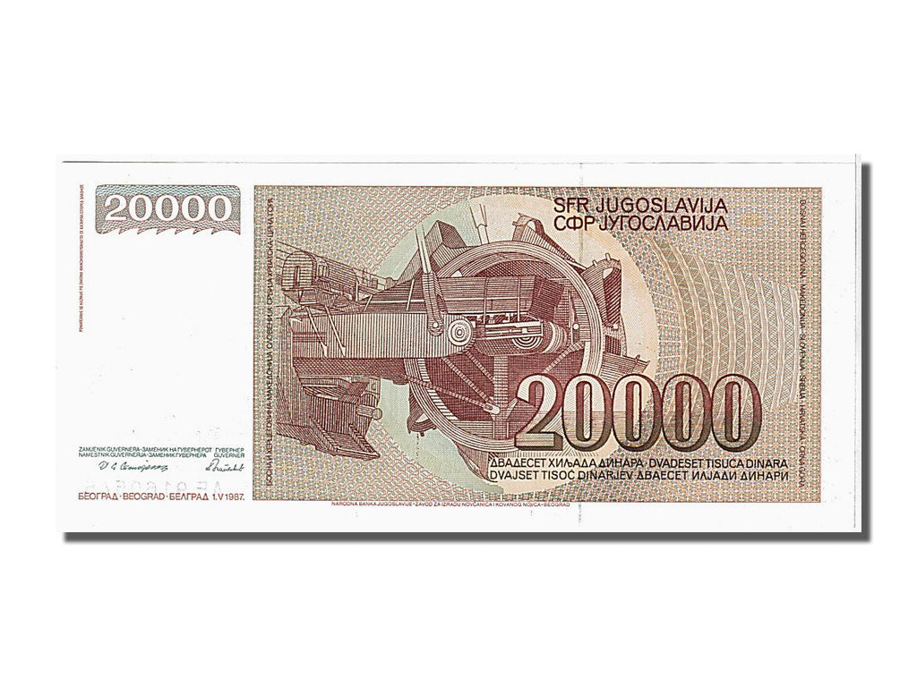 Billete, 20,000 Dinara, 1987, Yugoslavia, 1987-05-01, UNC