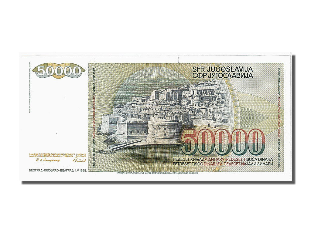 Banconote, Iugoslavia, 50,000 Dinara, 1988, 1988-05-01, FDS