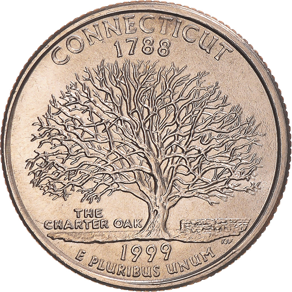 Coin, United States, Connecticut, Quarter, 1999, U.S. Mint, Philadelphia