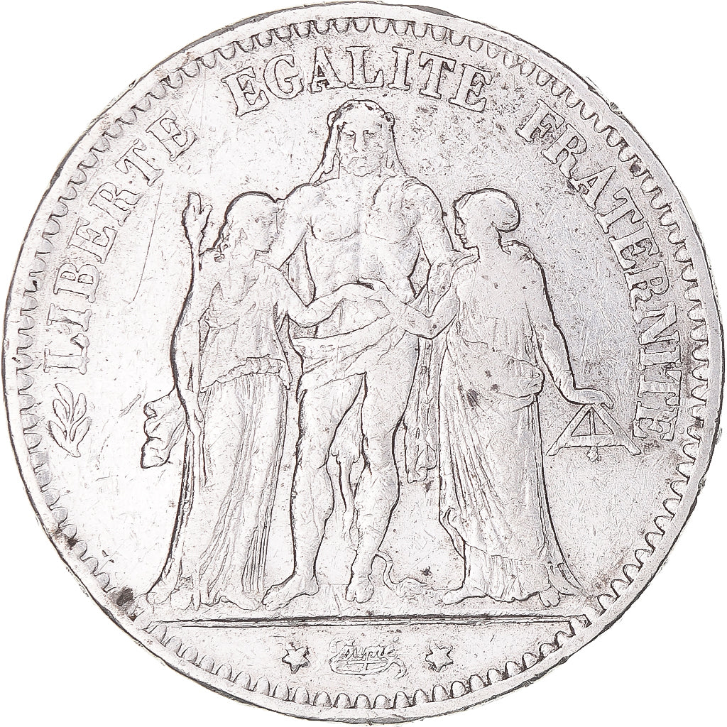 Moneta, Francia, Hercule, 5 Francs, 1875, Bordeaux, MB+, Argento, KM:820.2