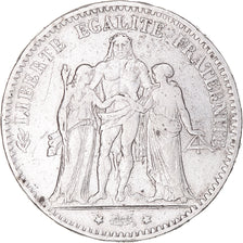 Moneta, Francia, Hercule, 5 Francs, 1875, Bordeaux, MB+, Argento, KM:820.2