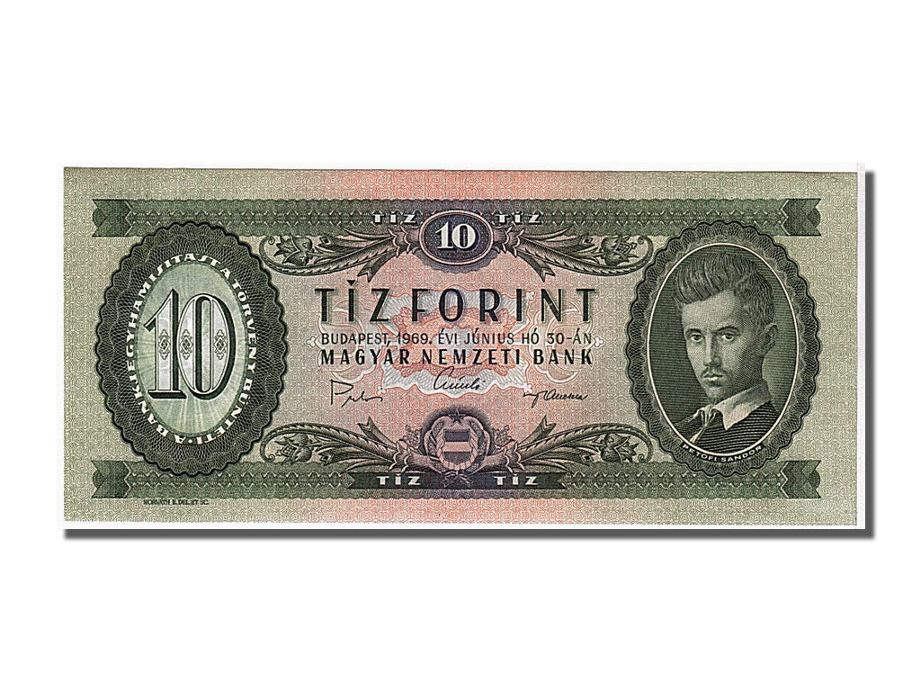 Banknote, Hungary, 10 Forint, 1969, 1969-06-30, UNC(65-70)