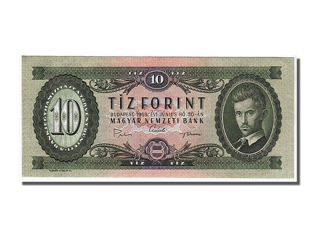 Banknote, Hungary, 10 Forint, 1969, 1969-06-30, UNC(65-70)