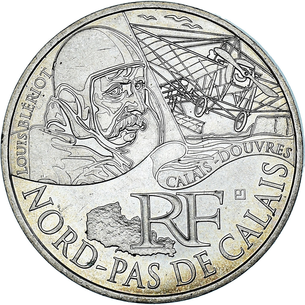 França, 10 Euro, 2012, Paris, Nord-Pas De Calais, AU(55-58), Prata