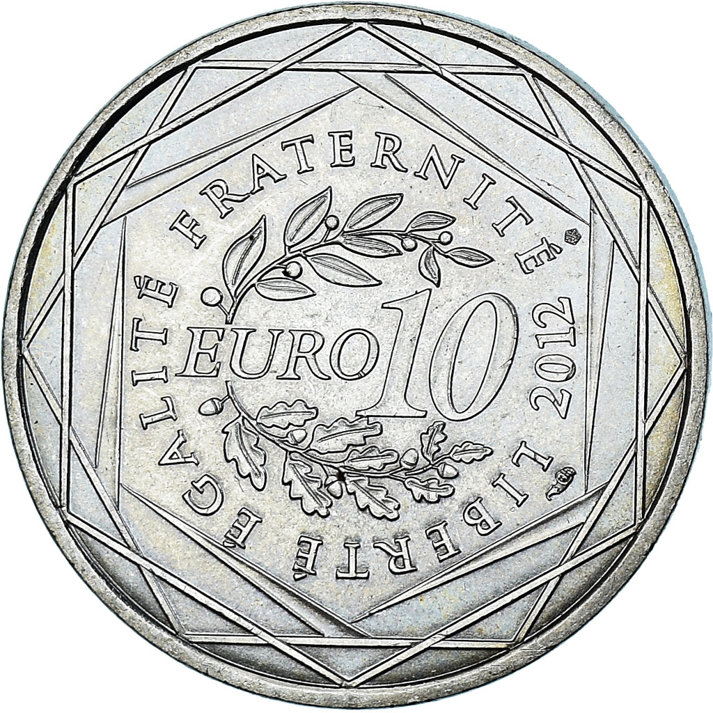 França, 10 Euro, 2012, Paris, Nord-Pas De Calais, AU(55-58), Prata