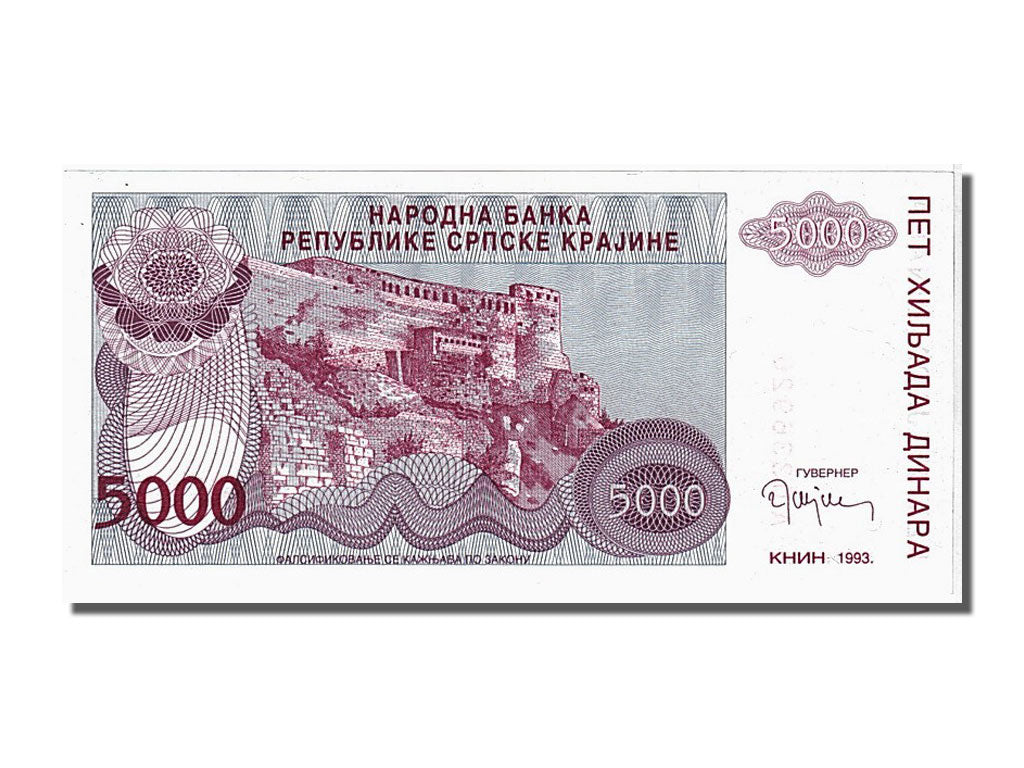 Banknot, Chorwacja, 5000 Dinara, 1993, UNC(65-70)
