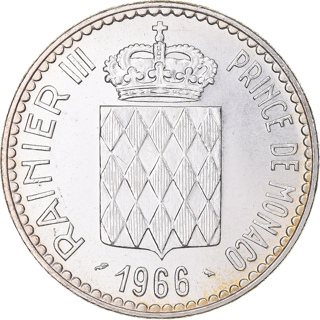 Münze, Monaco, Rainier III, 10 Francs, 1966, VZ, Silber, KM:146, Gadoury:MC155