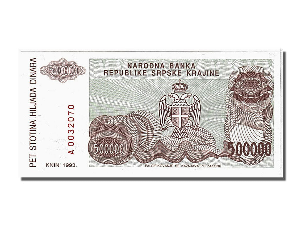 Banknote, Croatia, 500,000 Dinara, 1993, UNC(65-70)