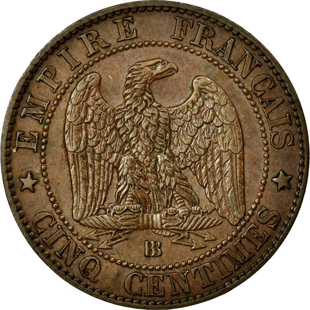 Moneta, Francia, Napoleon III, Napoléon III, 5 Centimes, 1864, Strasbourg