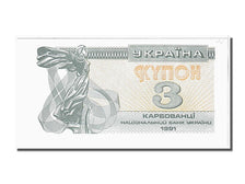Banconote, Ucraina, 3 Karbovantsi, 1991, FDS
