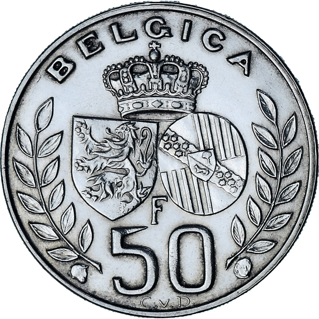 Coin, Belgium, Baudouin I, 50 Francs, 50 Frank, 1960, AU(55-58), Silver