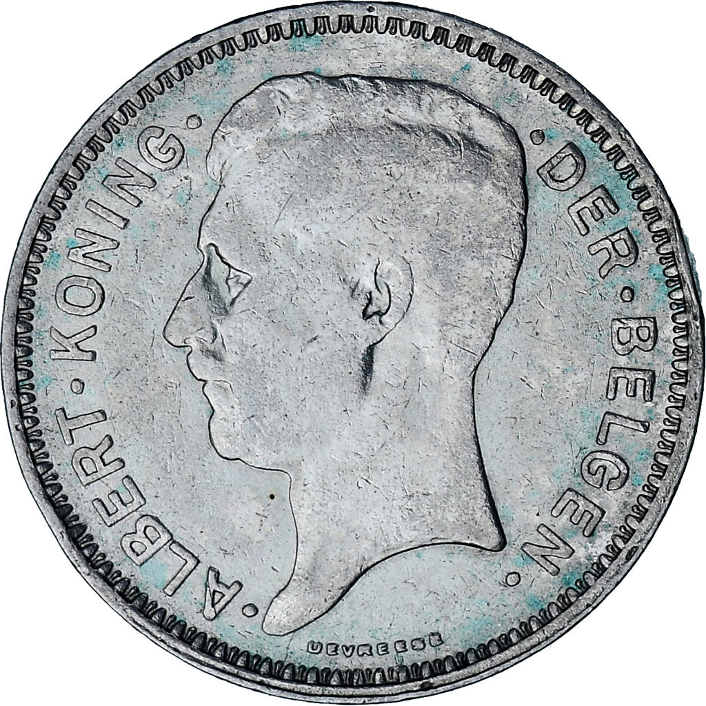 Moneda, Bélgica, Albert I, 20 Francs, 20 Frank, 1934, Tranche A, MBC, Plata