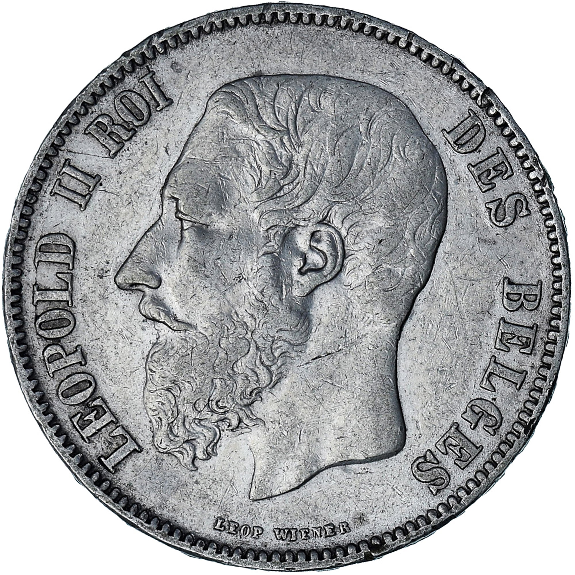 Coin, Belgium, Leopold II, 5 Francs, 5 Frank, 1869, EF(40-45), Silver, KM:24
