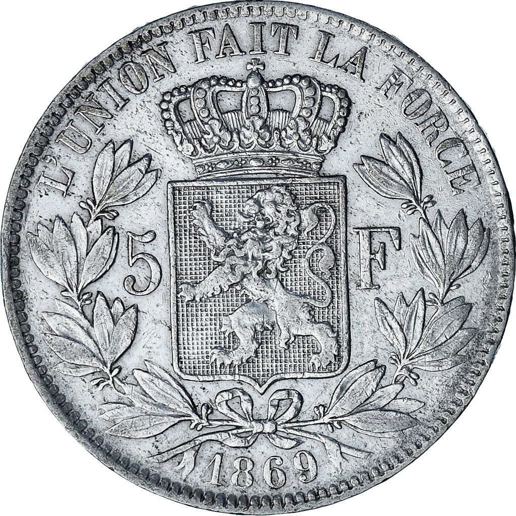 Monnaie, Belgique, Leopold II, 5 Francs, 5 Frank, 1869, TB+, Argent, KM:24
