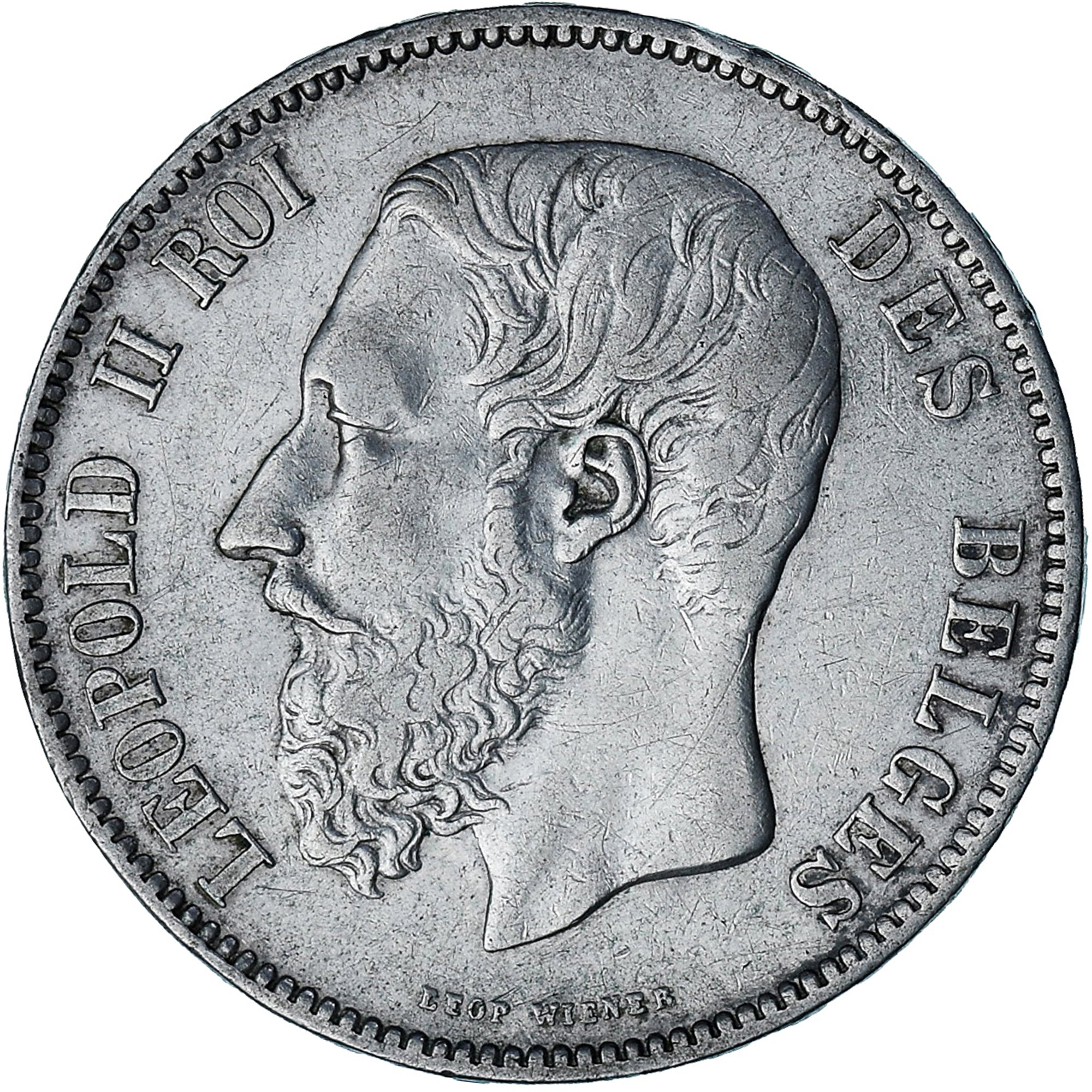 Coin, Belgium, Leopold II, 5 Francs, 5 Frank, 1870, EF(40-45), Silver, KM:24