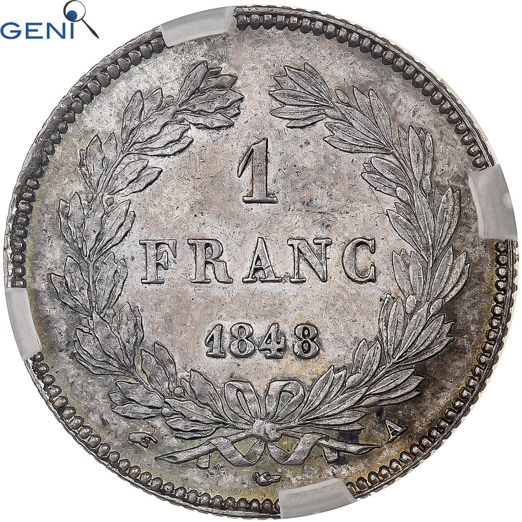 Frankrijk, Louis-Philippe I, Franc, 1848, Paris, Zilver, GENI, MS63