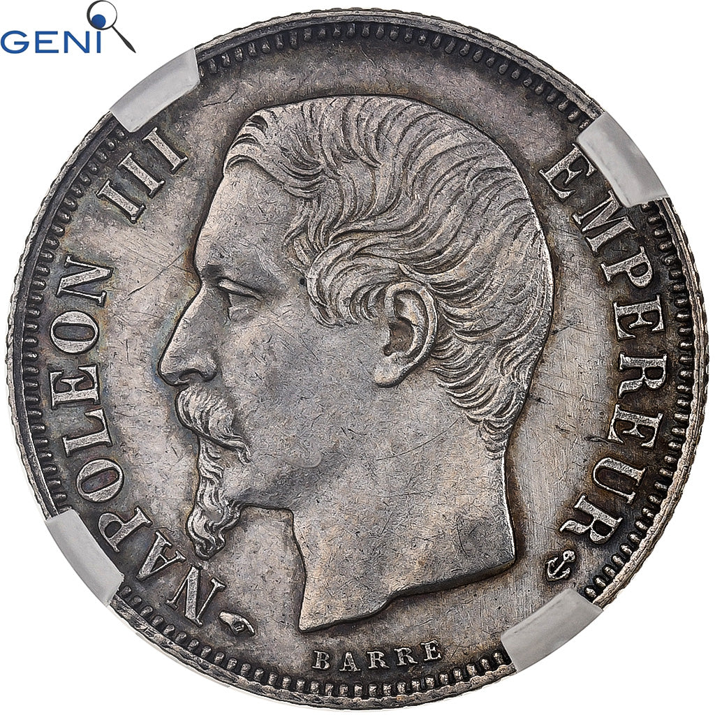 Francia, Napoleon III, Franc, 1859, Paris, Argento, GENI, UNC, Gadoury:460