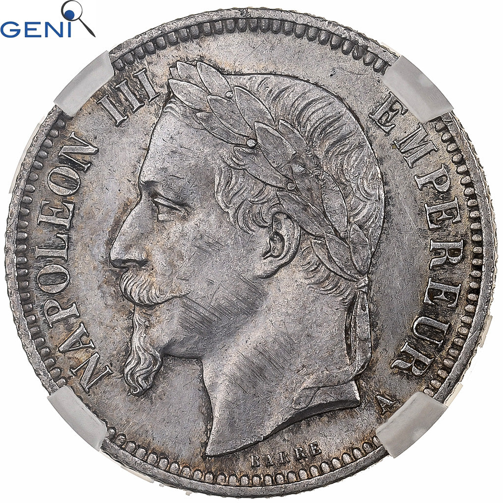 Frankrijk, Napoleon III, Franc, 1868, Paris, Zilver, GENI, UNC, Gadoury:463