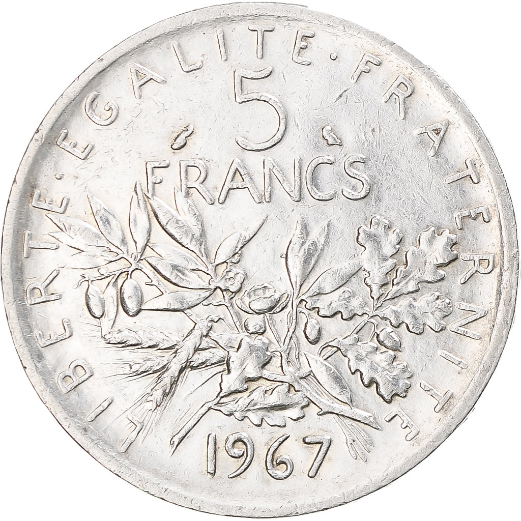 Coin, France, Semeuse, 5 Francs, 1967, Paris, AU(50-53), Silver, KM:926