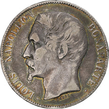 Moneda, Francia, Napoléon III, 5 Francs, 1852, Paris, MBC, Plata, KM:773.1
