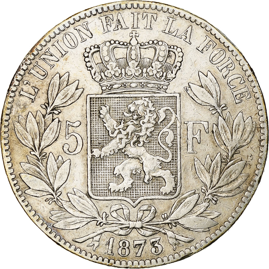 Belgium, Leopold II, 5 Francs, 5 Frank, 1873, Silver, VF(30-35), KM:24