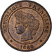 Francia, 5 Centimes, Cérès, 1880, Paris, faisceau, Bronce, EBC+, Gadoury:157a