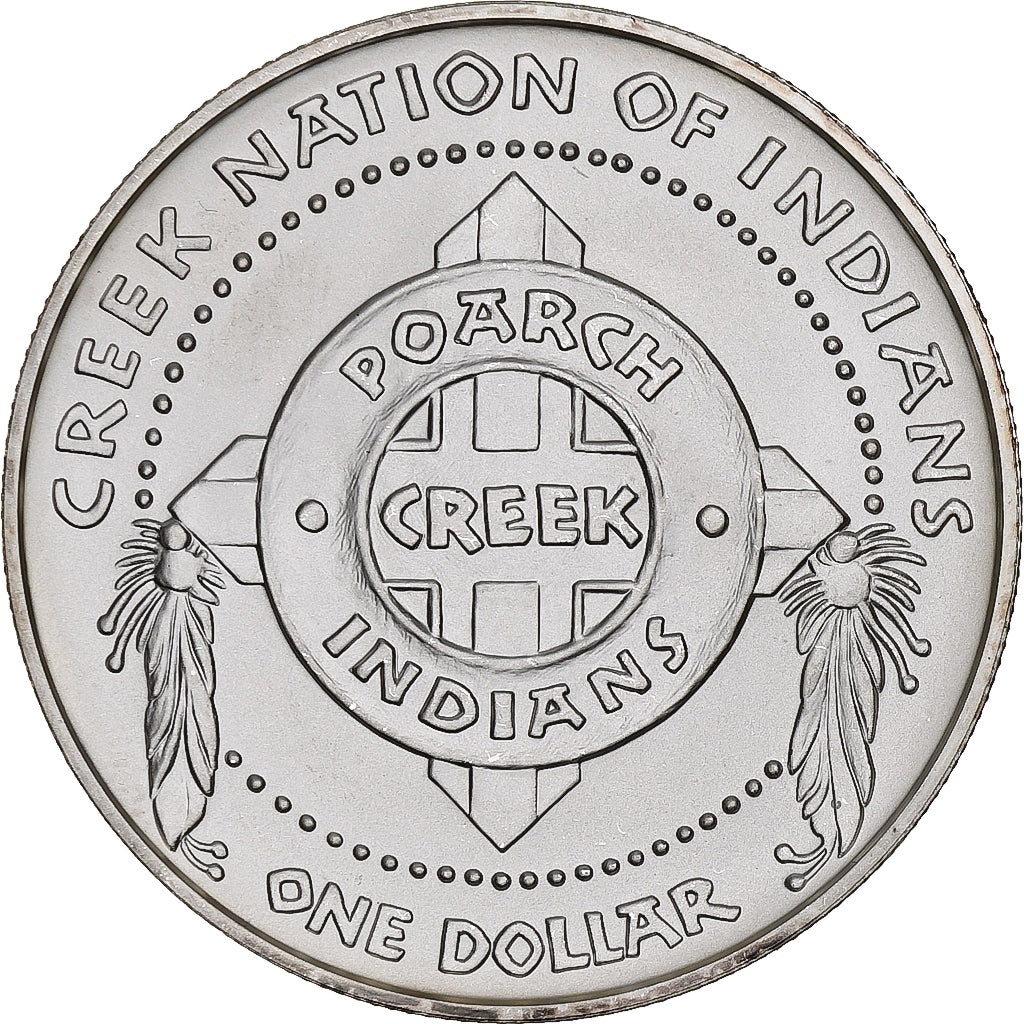 Estados Unidos, Dollar, Poarch Creek Indians, 2007, Flan mat, Plata, FDC