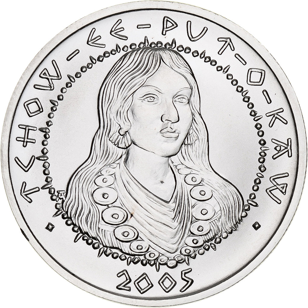 Stati Uniti, Dollar, Poarch Creek Indians, 2005, Flan mat, Argento, FDC