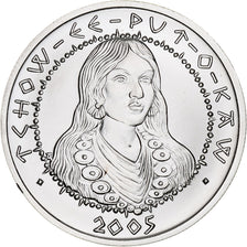 Stati Uniti, Dollar, Poarch Creek Indians, 2005, Flan mat, Argento, FDC