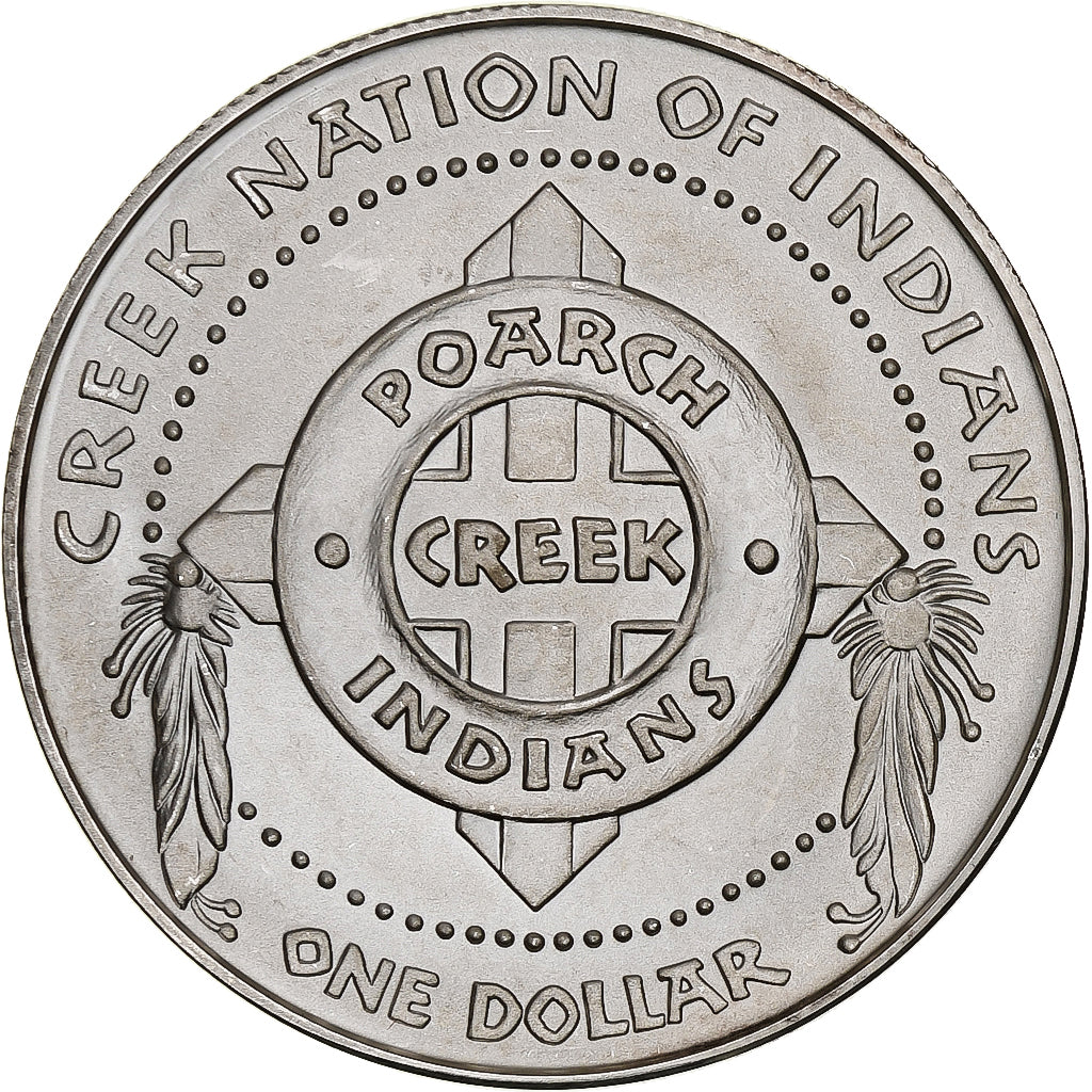 Stati Uniti, Dollar, Poarch Creek Indians, 2005, Flan mat, Argento, FDC