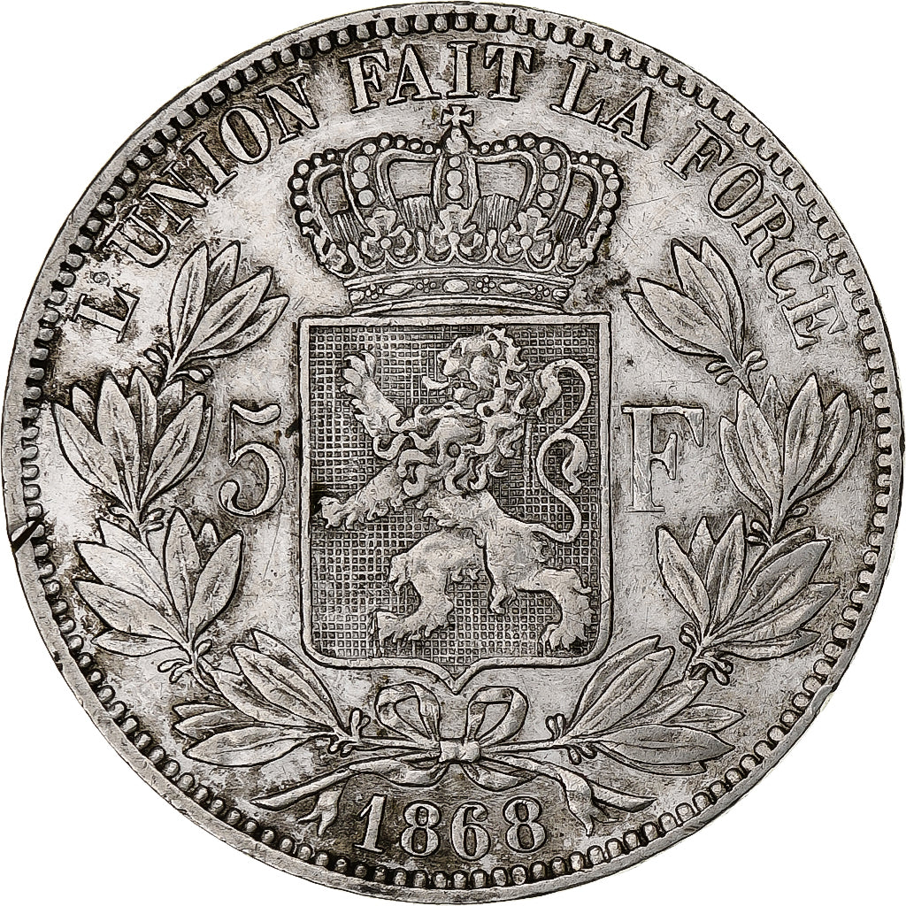 Belgique, Leopold II, 5 Francs, 5 Frank, 1868, Argent, TTB, KM:24