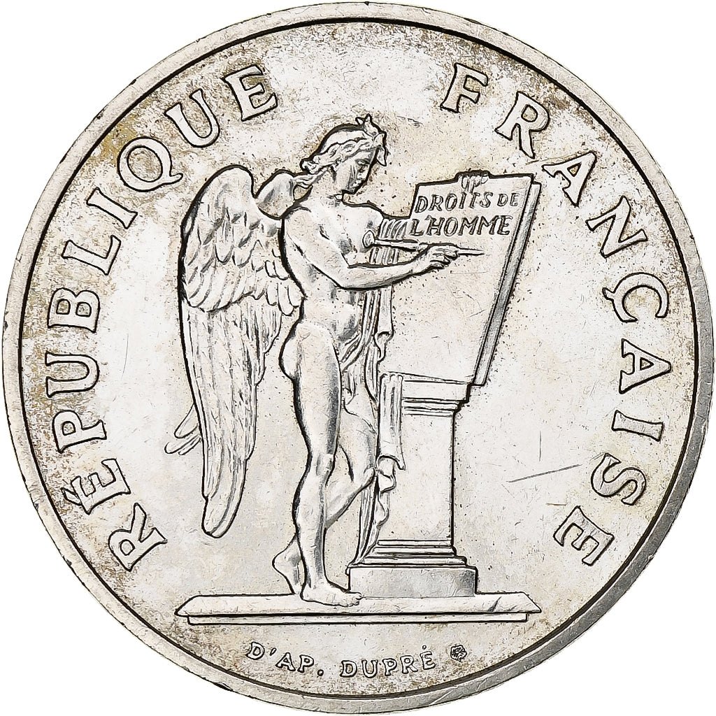 Francia, 100 Francs, Droits de l'Homme, 1989, Plata, EBC, Gadoury:904, KM:970