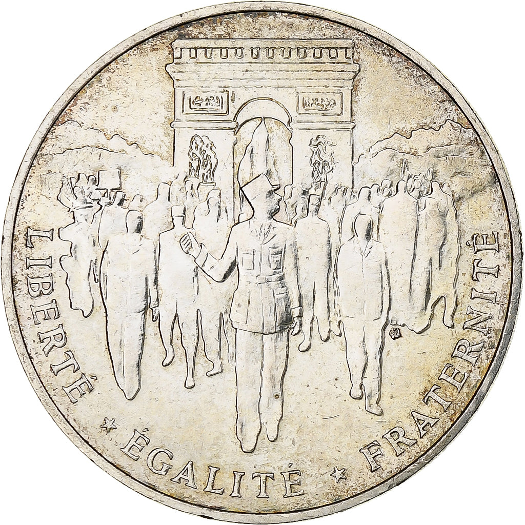 Francja, 100 Francs, Libération de Paris, 1994, Srebro, AU(55-58), Gadoury:935