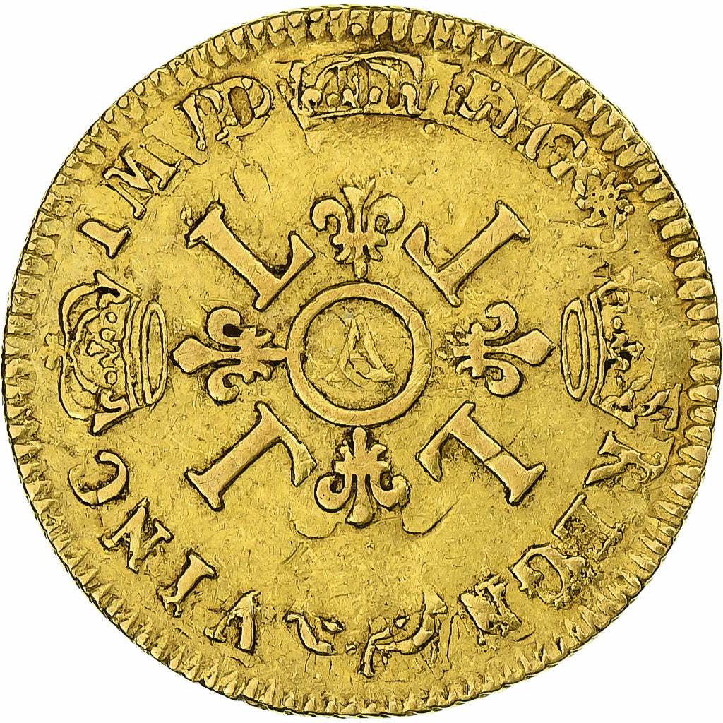 Francia, Louis XIV, Louis d'or au 4 L, 1695, Paris, reformed, Oro, BC+