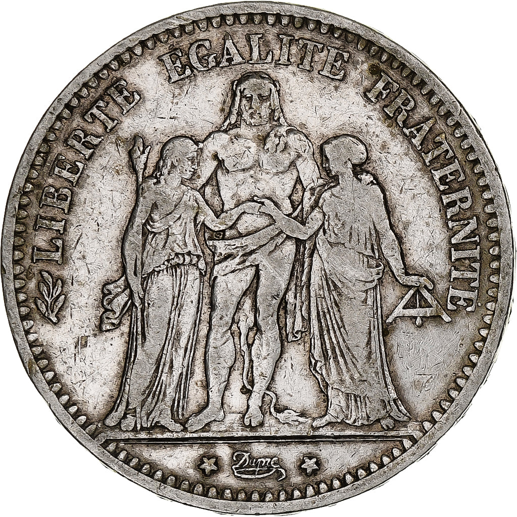 France, 5 Francs, Hercule, 1873, Paris, Silver, VF(30-35), Gadoury:745a