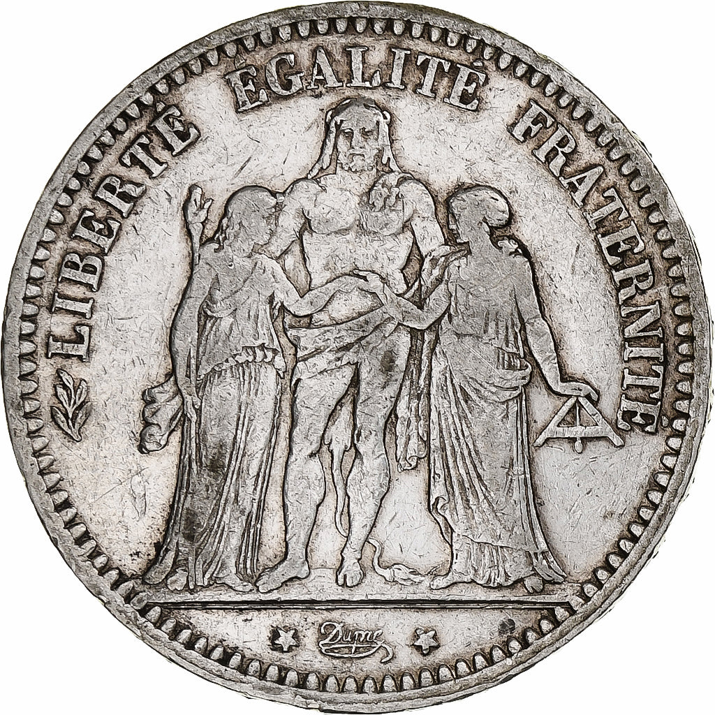 France, 5 Francs, Hercule, 1873, Paris, Silver, VF(30-35), Gadoury:745a