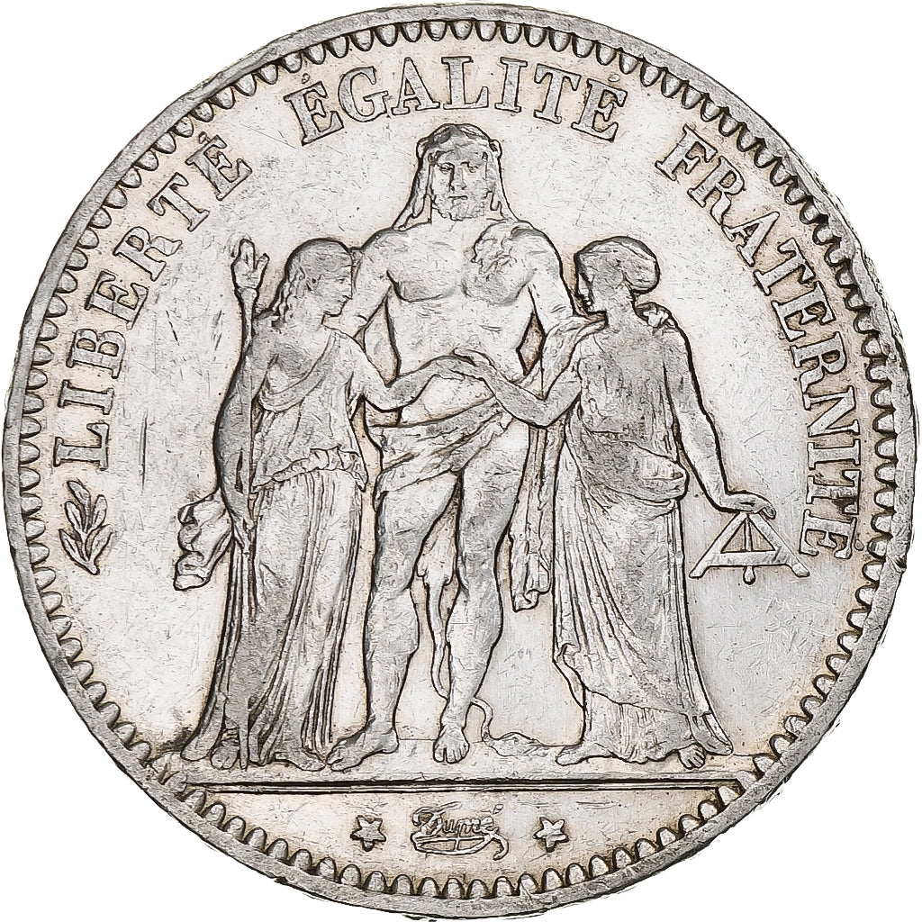 France, 5 Francs, Hercule, 1875, Paris, Silver, EF(40-45), Gadoury:745a