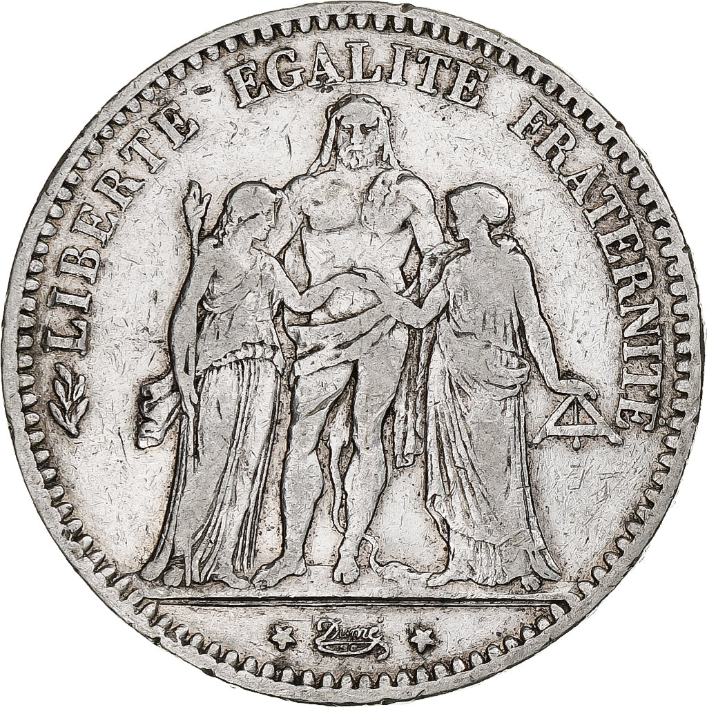 France, 5 Francs, Hercule, 1875, Paris, Silver, VF(30-35), Gadoury:745a