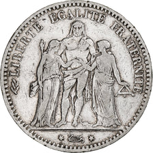 France, 5 Francs, Hercule, 1875, Paris, Silver, VF(30-35), Gadoury:745a