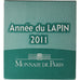 France, 5 Euro, Monnaie de Paris, Année du lapin, BU, 2011, Paris, Argent, FDC
