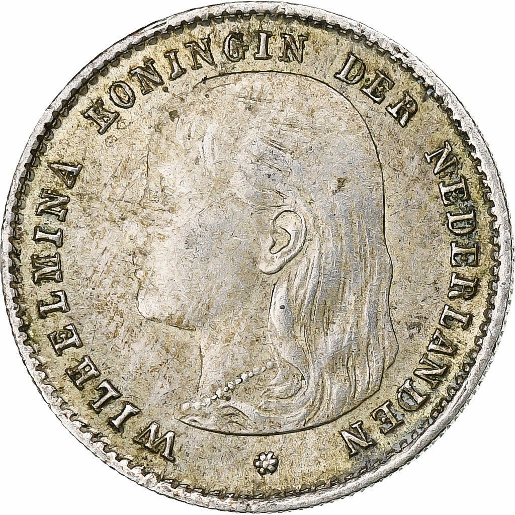 Pays-Bas, Wilhelmina I, 10 Cents, 1897, Argent, TB+, KM:116