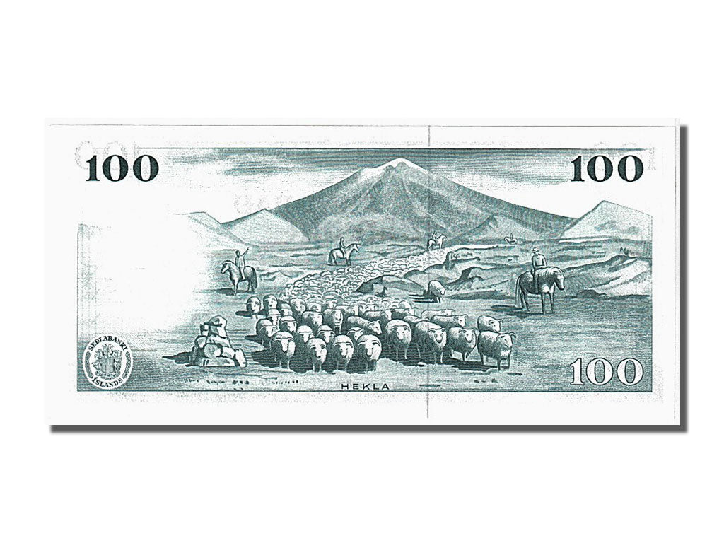 Geldschein, Iceland, 100 Kronur, 1961, 1961-03-29, UNZ
