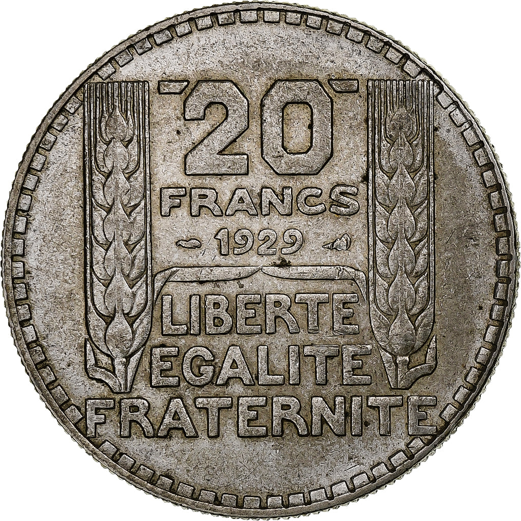 France, 20 Francs, Turin, 1929, Paris, Argent, TTB+, Gadoury:852, KM:879