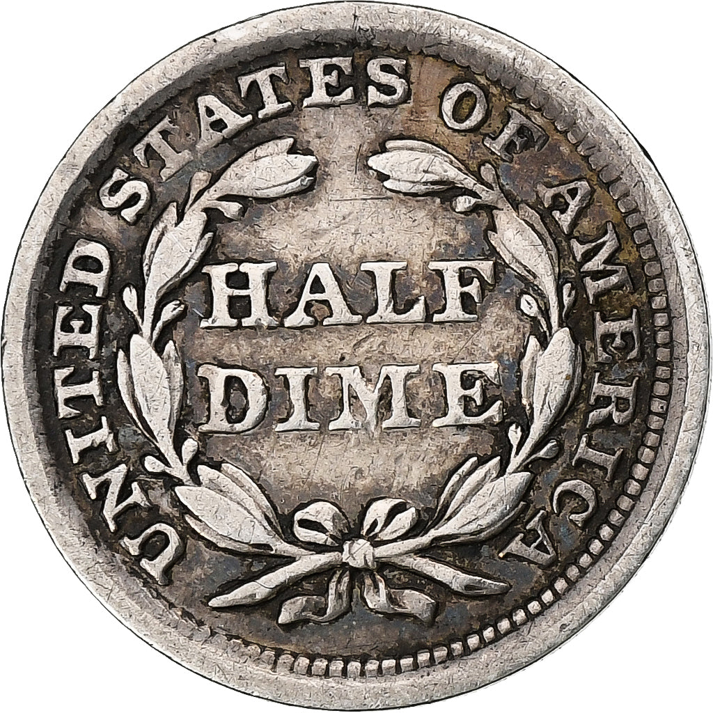 Estados Unidos, Half Dime, Seated Liberty, 1857, Philadelphia, Plata, BC+