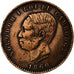 Cambogia, Norodom I, 10 Centimes, 1860, Cuivre, MB+, Lecompte:23