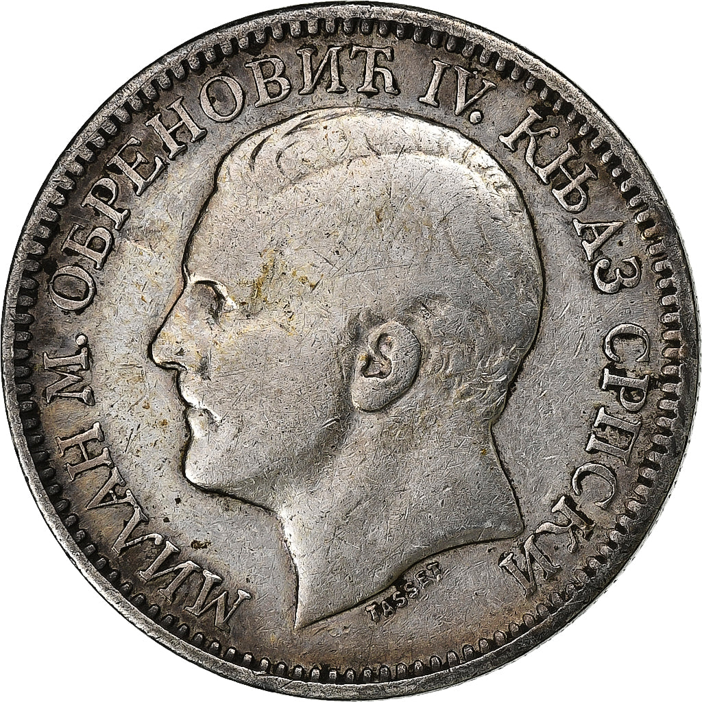Serbien, Milan I, 2 Dinara, 1879, Silber, S+, KM:11