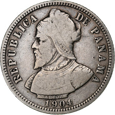 Panama, 10 Centesimos, 1904, Zilver, FR, KM:3
