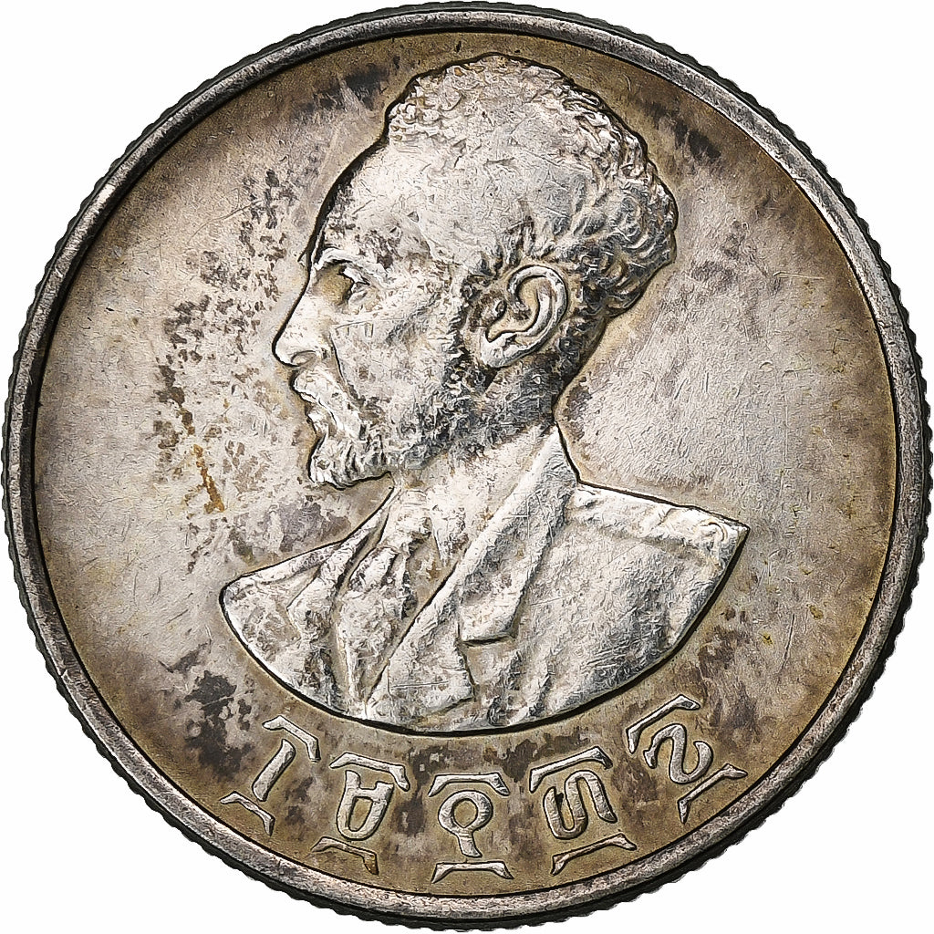 Éthiopie, Haile Selassie I, 50 Cents, Hamsa Santeem, 1936 (1944), Argent, TTB+